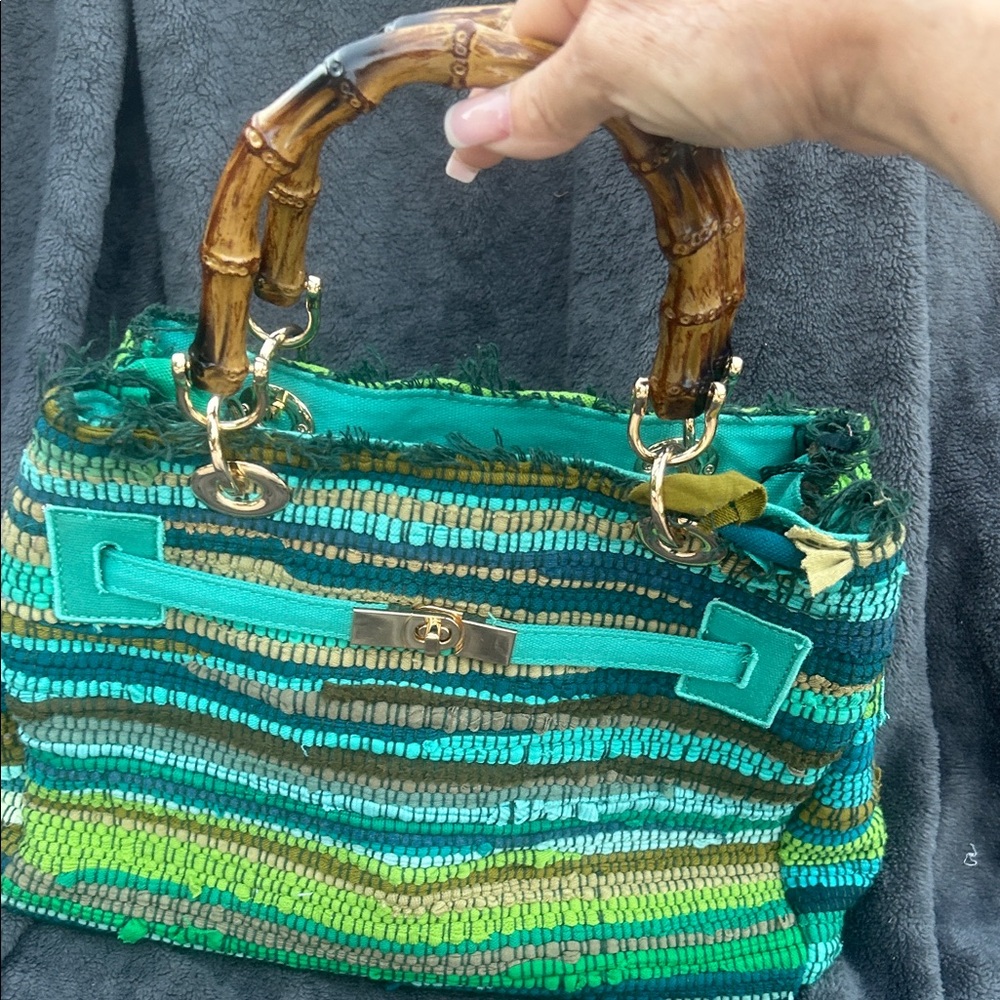 Gorgeous Mia bag with Bamboo Handles perfect for summer.